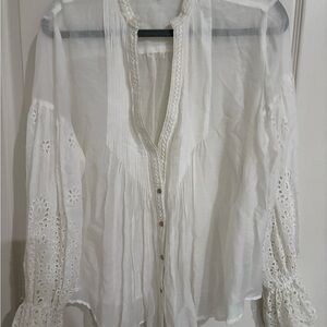 Jade by Johnny Was Embroidered Boho Blouse